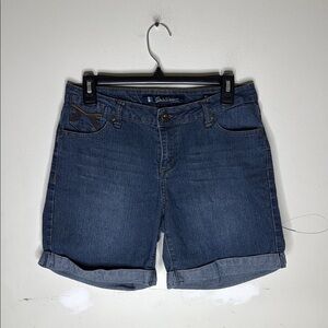 Saltwater Medium Rise Bermuda Blue Cotton Blend Denim Women's Shorts Size 6